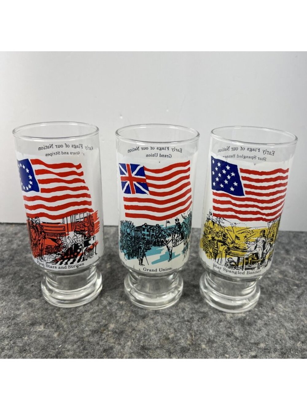 National Flag Foundation 1970s Vintage Collector's Drinking Glasses Series I